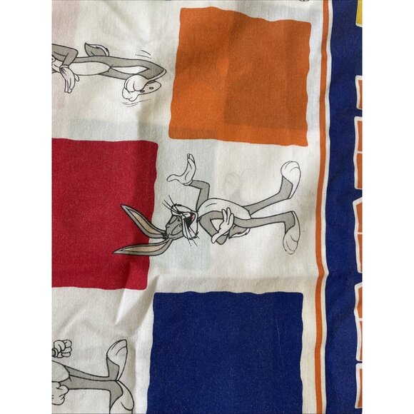 Vintage 1997 Warner Bros Bugs Bunny Twin Flat Sheet 70% Polyester 30% Cotton Mul - Picture 8 of 12